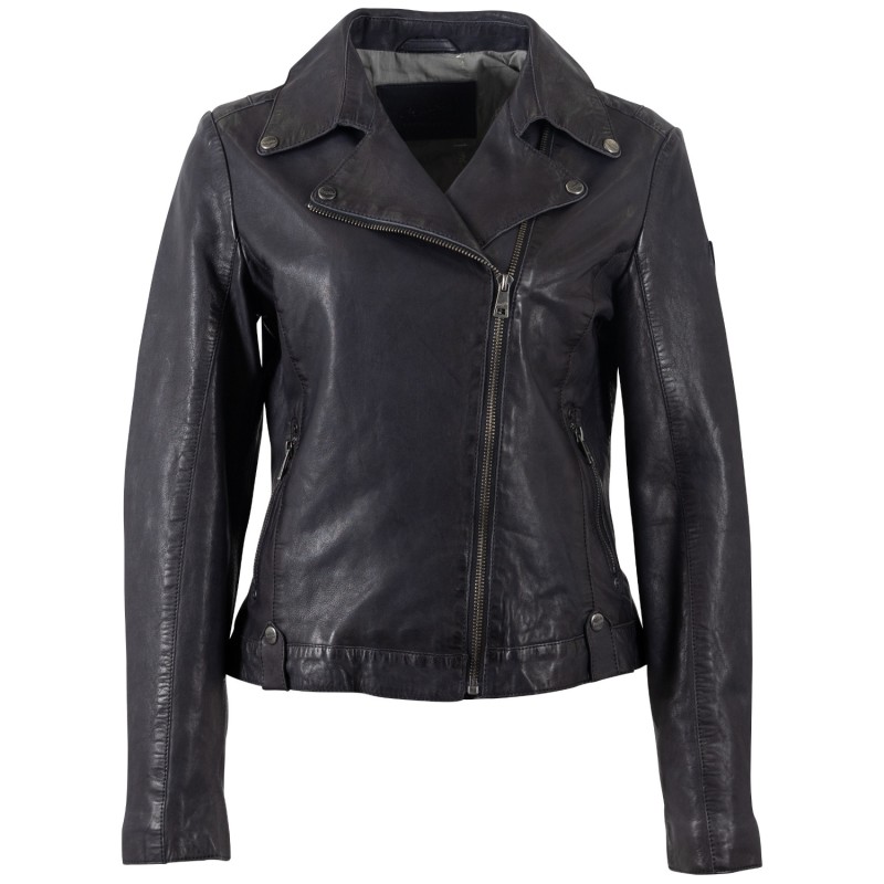 Geaca de Piele Dama Mauritius Bleumarin Inchis MWFarah – Geci de Piele