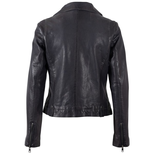 Geaca de Piele Dama Mauritius Bleumarin Inchis MWFarah