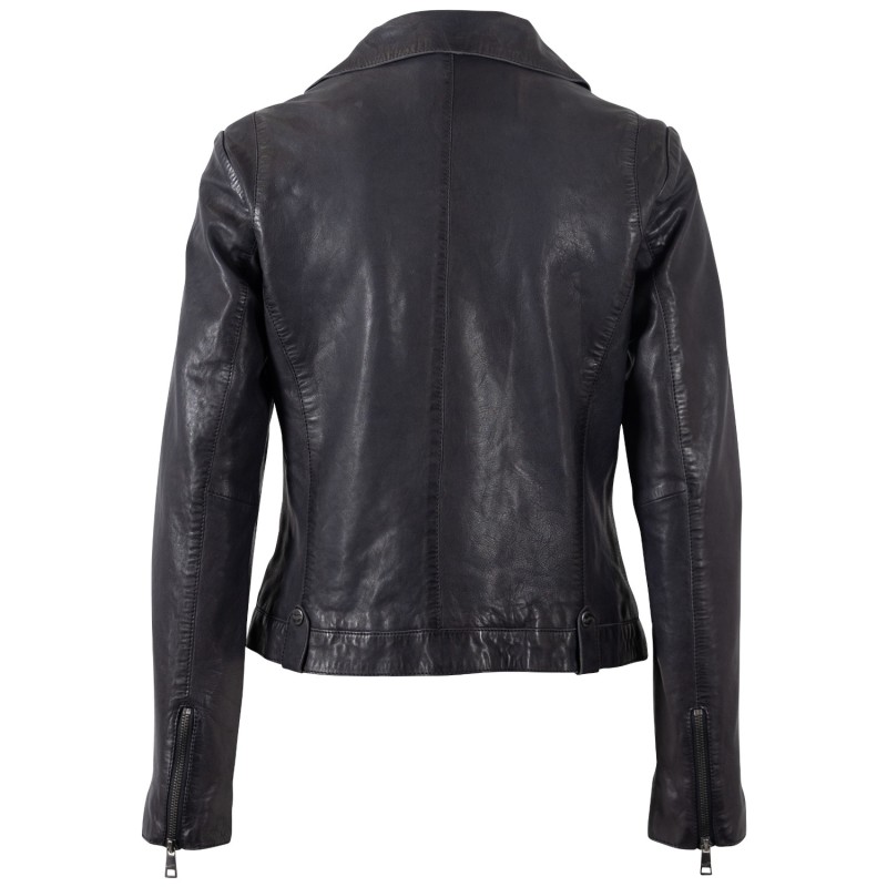 Geaca de Piele Dama Mauritius Bleumarin Inchis MWFarah – Geci de Piele