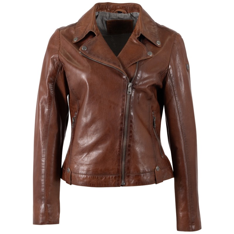 Geaca de Piele Dama Mauritius Coniac Inchis MWFarah – Geci de Piele