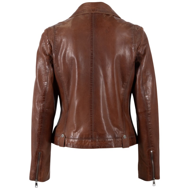 Geaca de Piele Dama Mauritius Coniac Inchis MWFarah – Geci de Piele