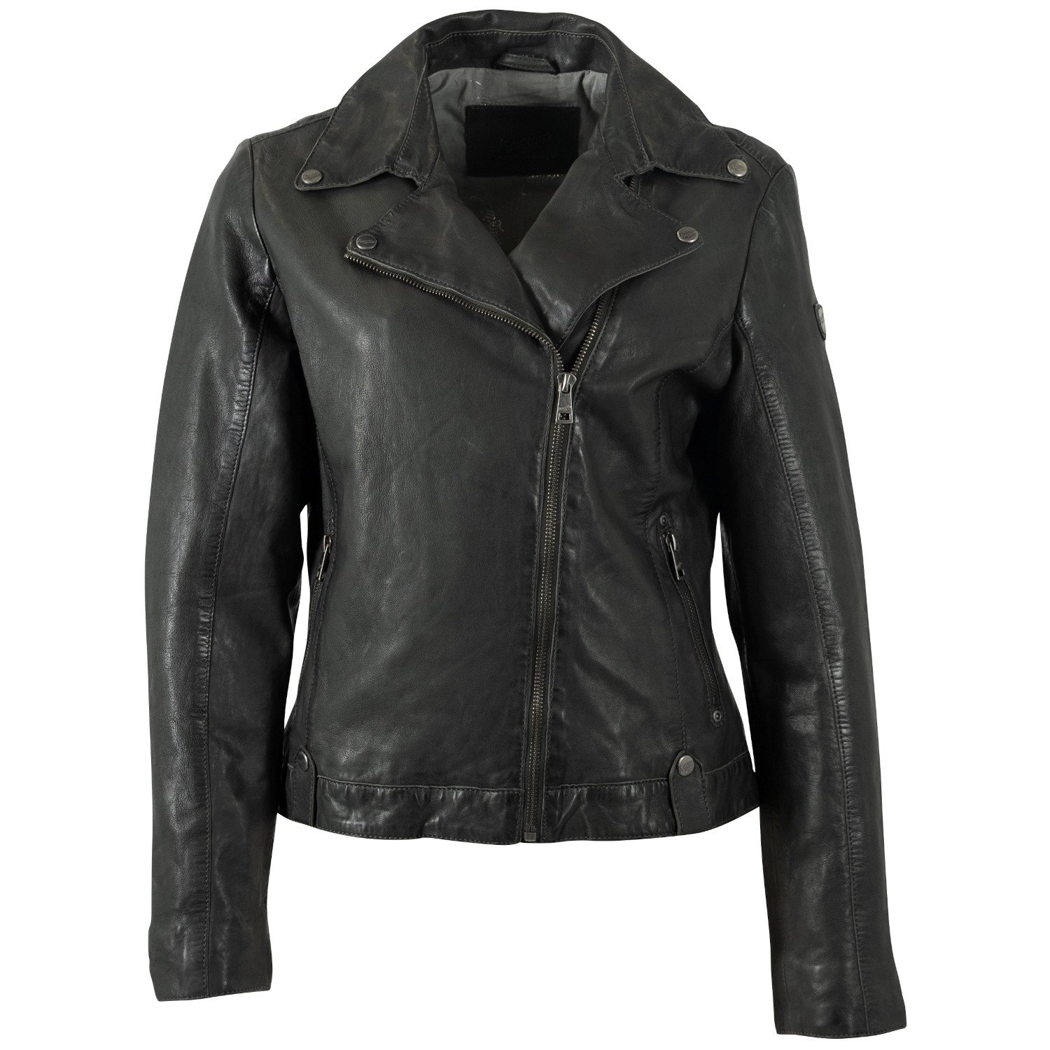 Geacă de Piele Mauritius MWFarah - Vișiniu Închis Biker Style geaca piele dama mauritius visiniu inchis mwfarah regular fit stil biker asimetric