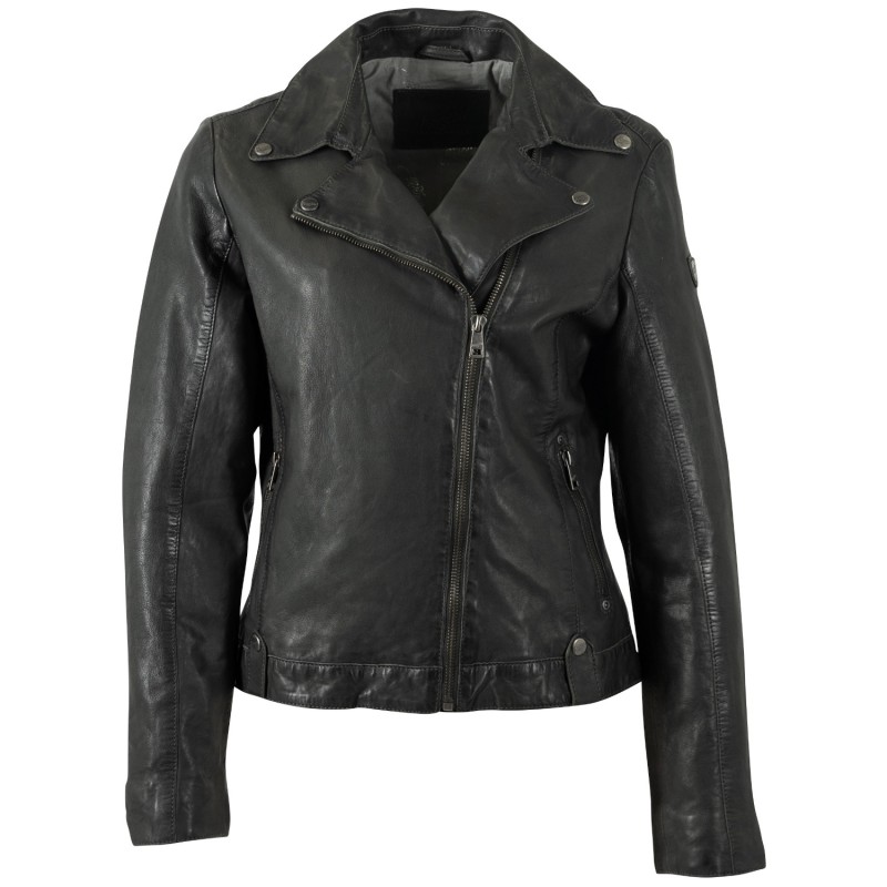 Geaca de Piele Dama Mauritius Olive Inchis MWFarah – Geci de Piele