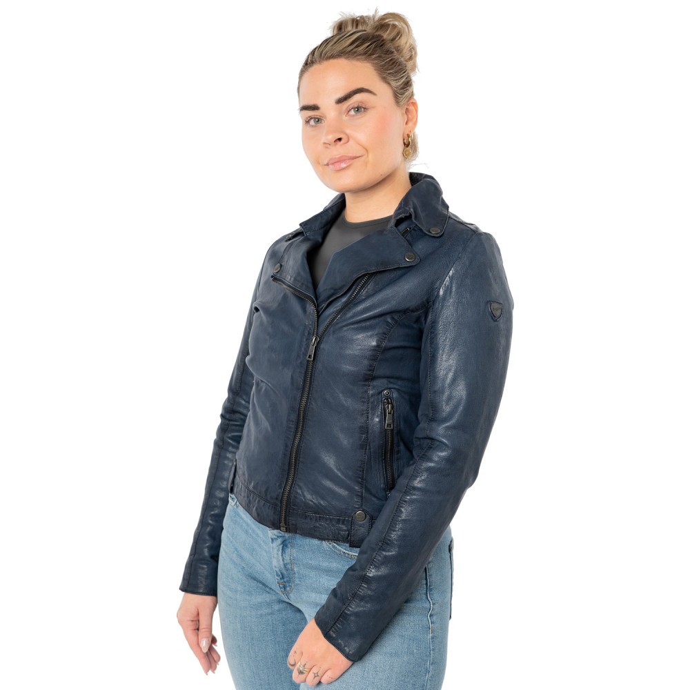 Geaca de Piele Dama Mauritius Albastra MWFarah - readytowear