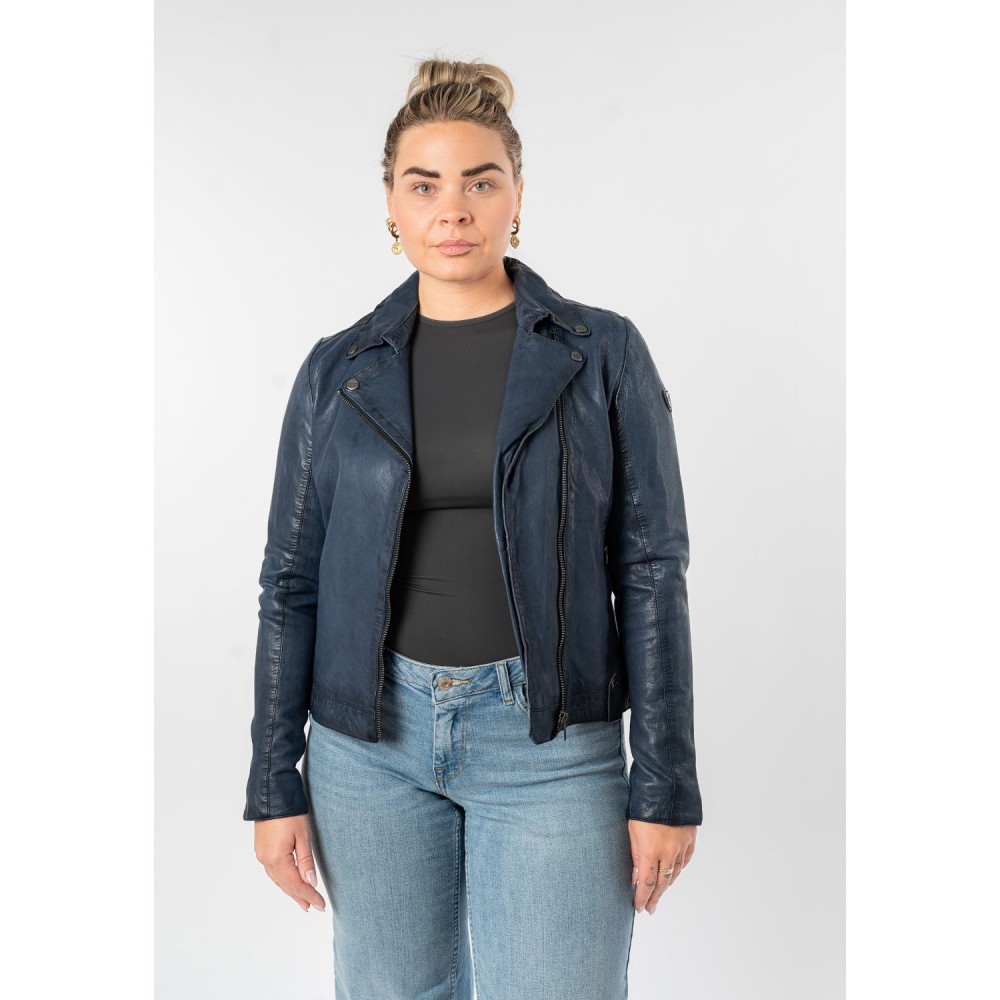 Geaca de Piele Dama Mauritius Albastra MWFarah - readytowear