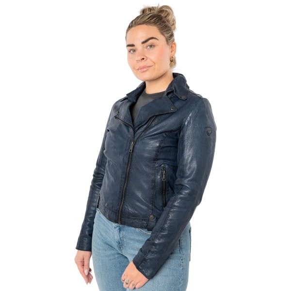 Geaca de Piele Dama Mauritius Albastra MWFarah