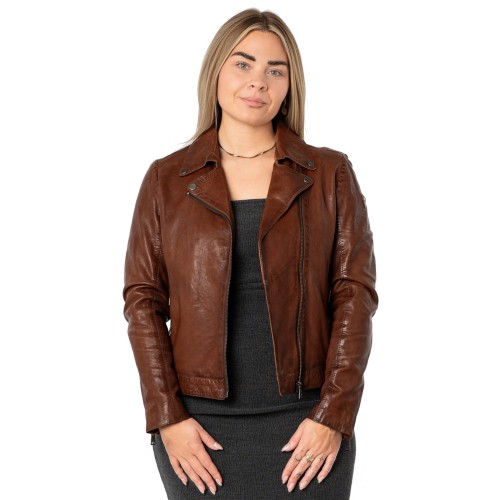 Geaca de Piele Dama Mauritius Coniac MWFarah