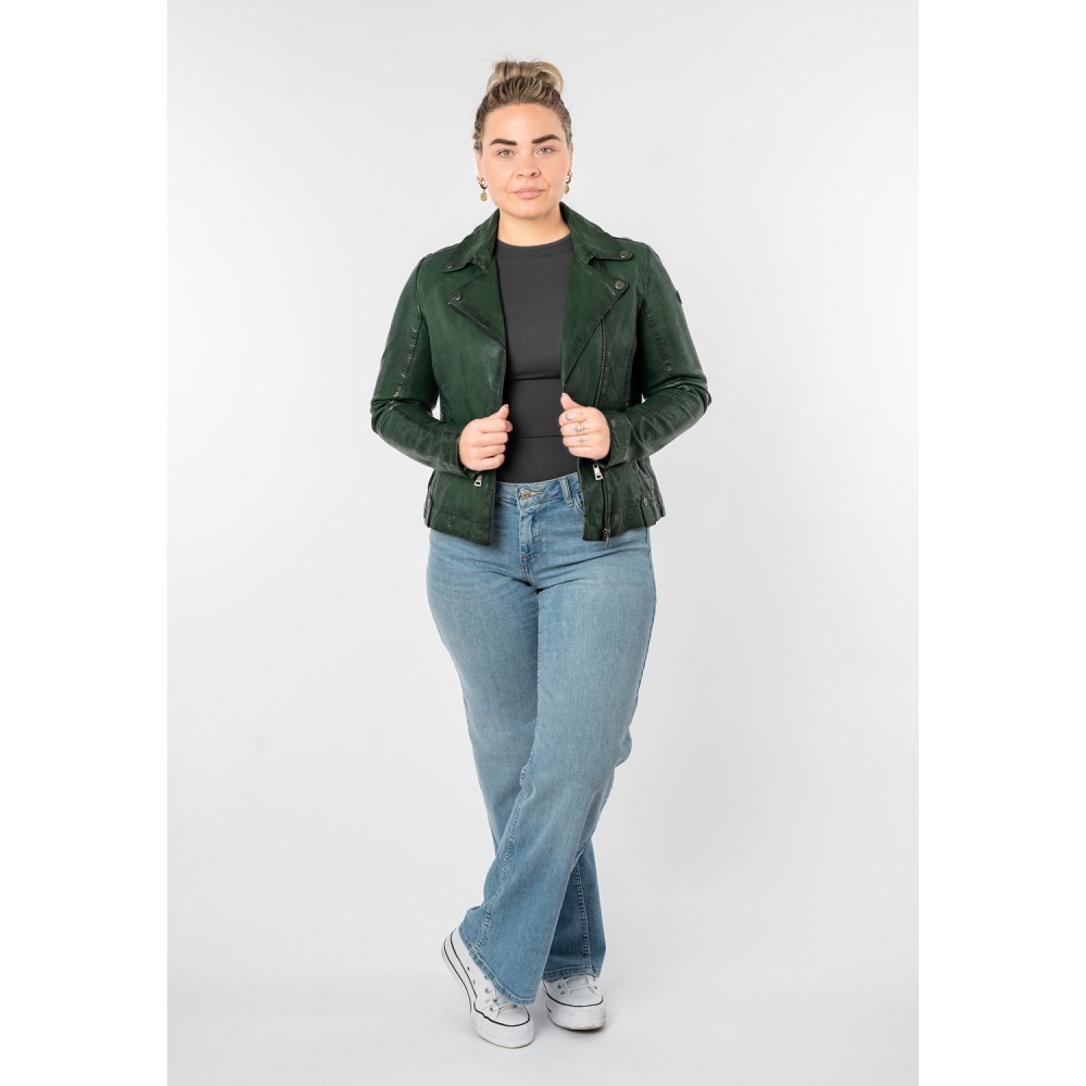 Geaca de Piele Dama Mauritius Verde MWFarah - readytowear