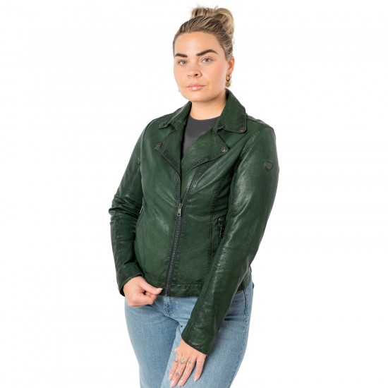 Geaca de Piele Dama Mauritius Verde MWFarah