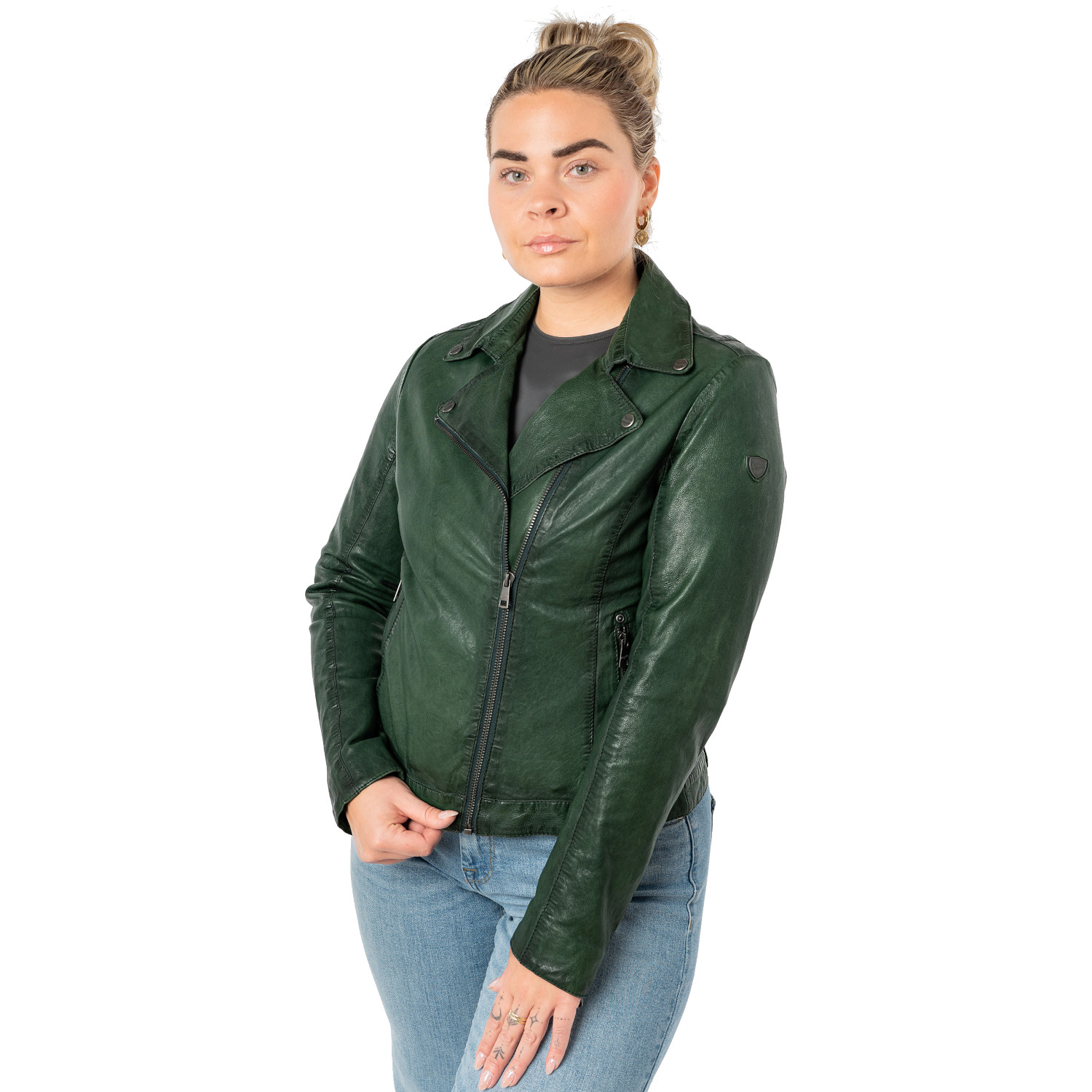 Geaca de Piele Dama Mauritius Verde MWFarah – Geci de Piele