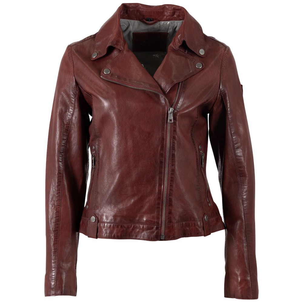 Geaca de Piele Dama Mauritius Visiniu Inchis MWFarah