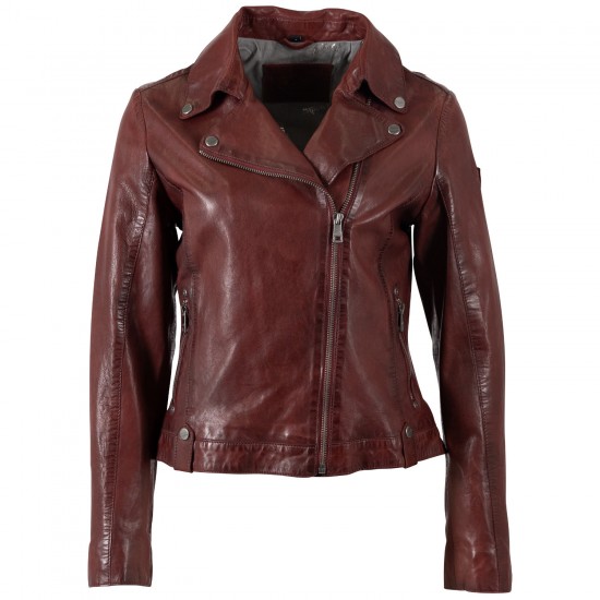 Geaca de Piele Dama Mauritius Visiniu Inchis MWFarah