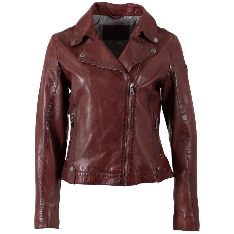 Geaca de Piele Dama Mauritius Visiniu Inchis MWFarah – Geci de Piele