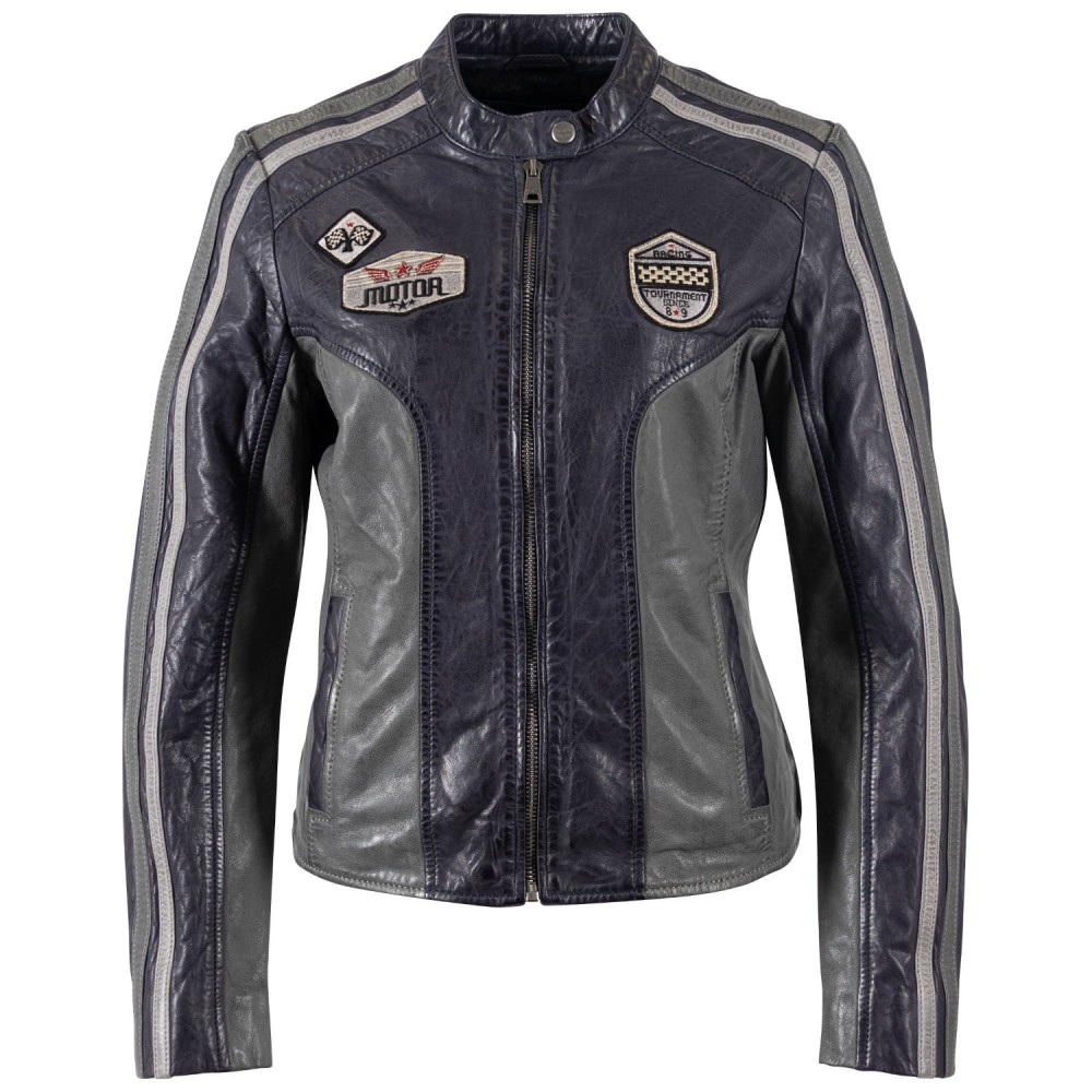 Geaca de Piele Dama Mauritius Bleumarin MWFastyness