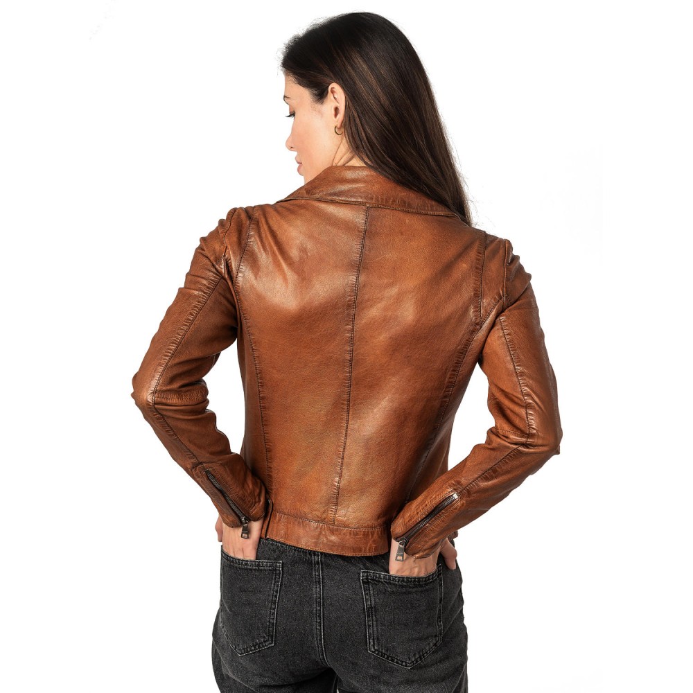 Geaca de Piele Dama Mauritius Coniac MWFayola - readytowear