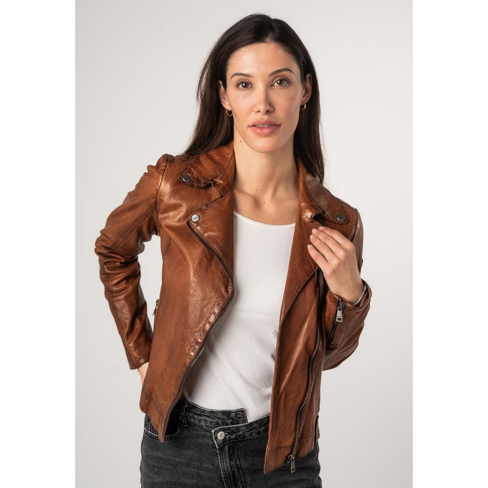 Geaca de Piele Dama Mauritius Coniac MWFayola - readytowear