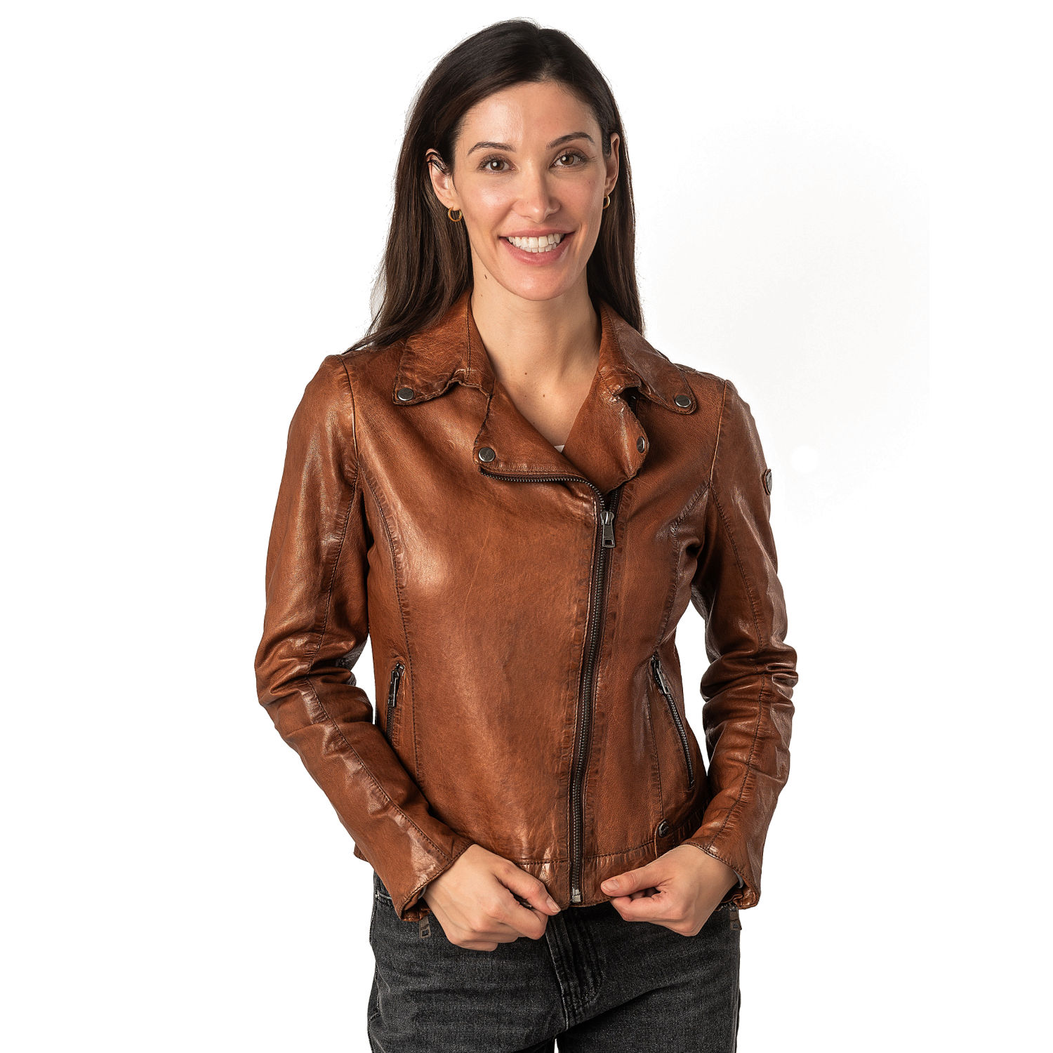 Geaca de Piele Dama Mauritius Coniac MWFayola – Geci de Piele