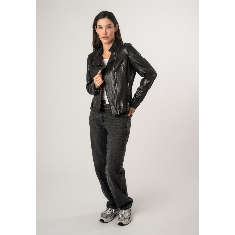 Geaca de Piele Dama Mauritius Neagra MWFayola - readytowear