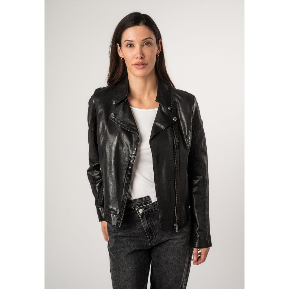 Geaca de Piele Dama Mauritius Neagra MWFayola - readytowear