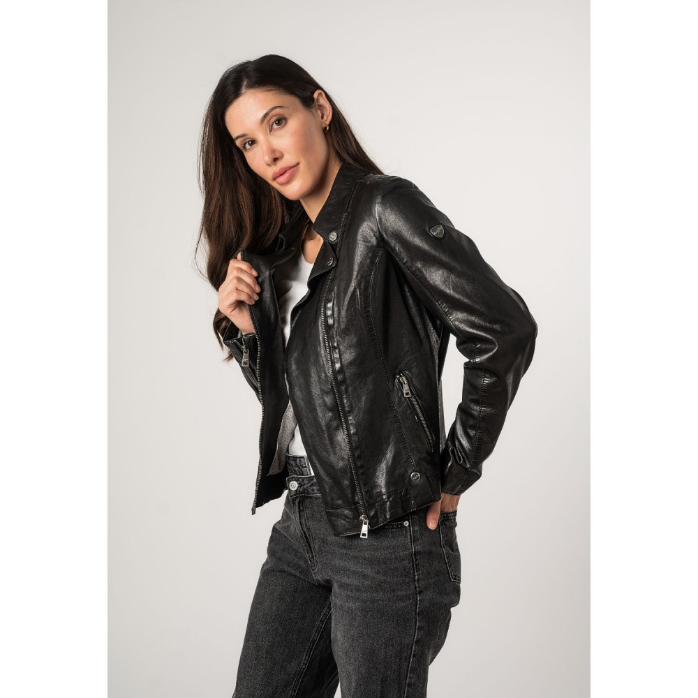 Geaca de Piele Dama Mauritius Neagra MWFayola - readytowear