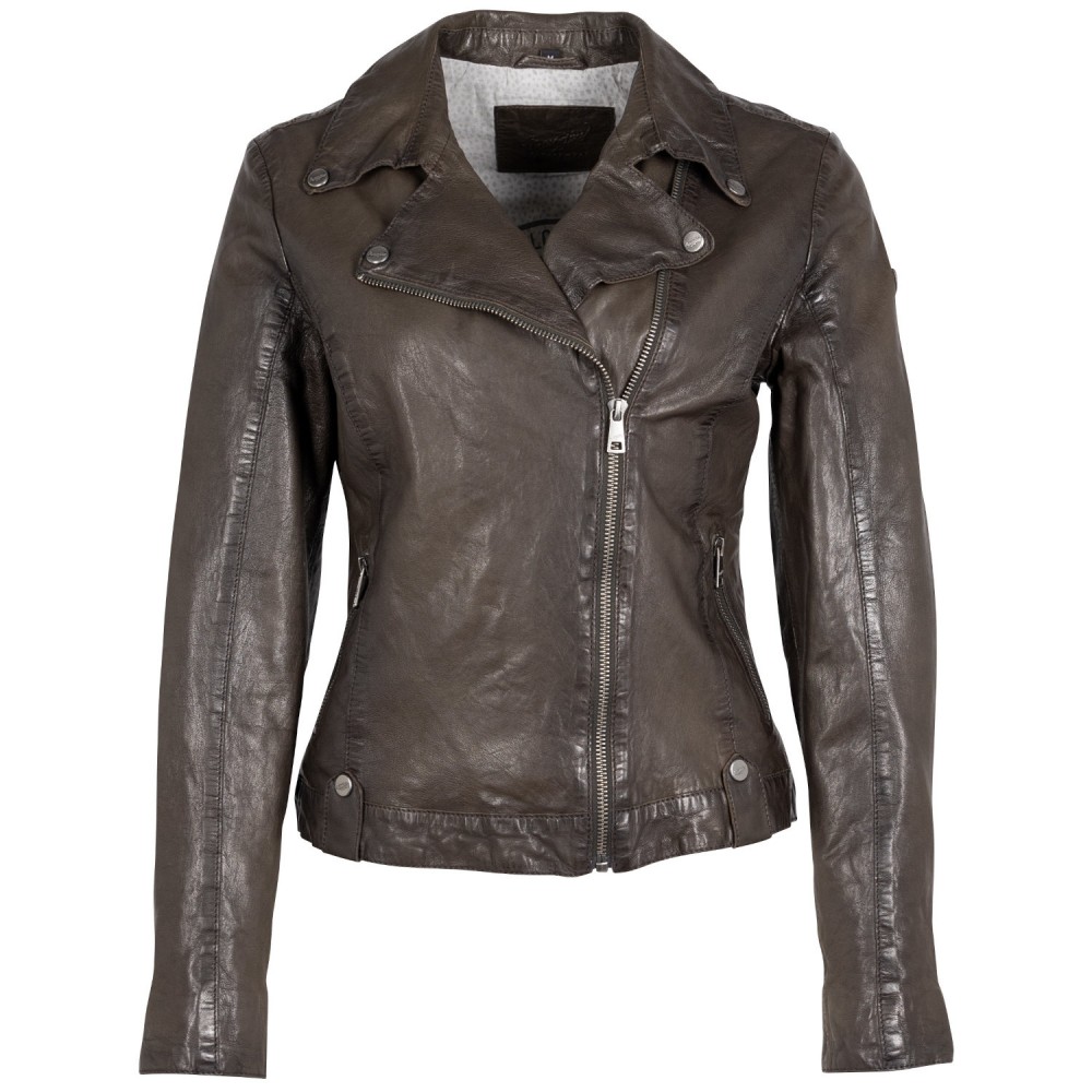 Geaca de Piele Dama Mauritius Verde Inchis MWFayola - readytowear