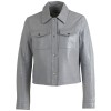 Geacă scurtă de piele damă albastru deschis Mauritius MWFeodora stil casual contemporary