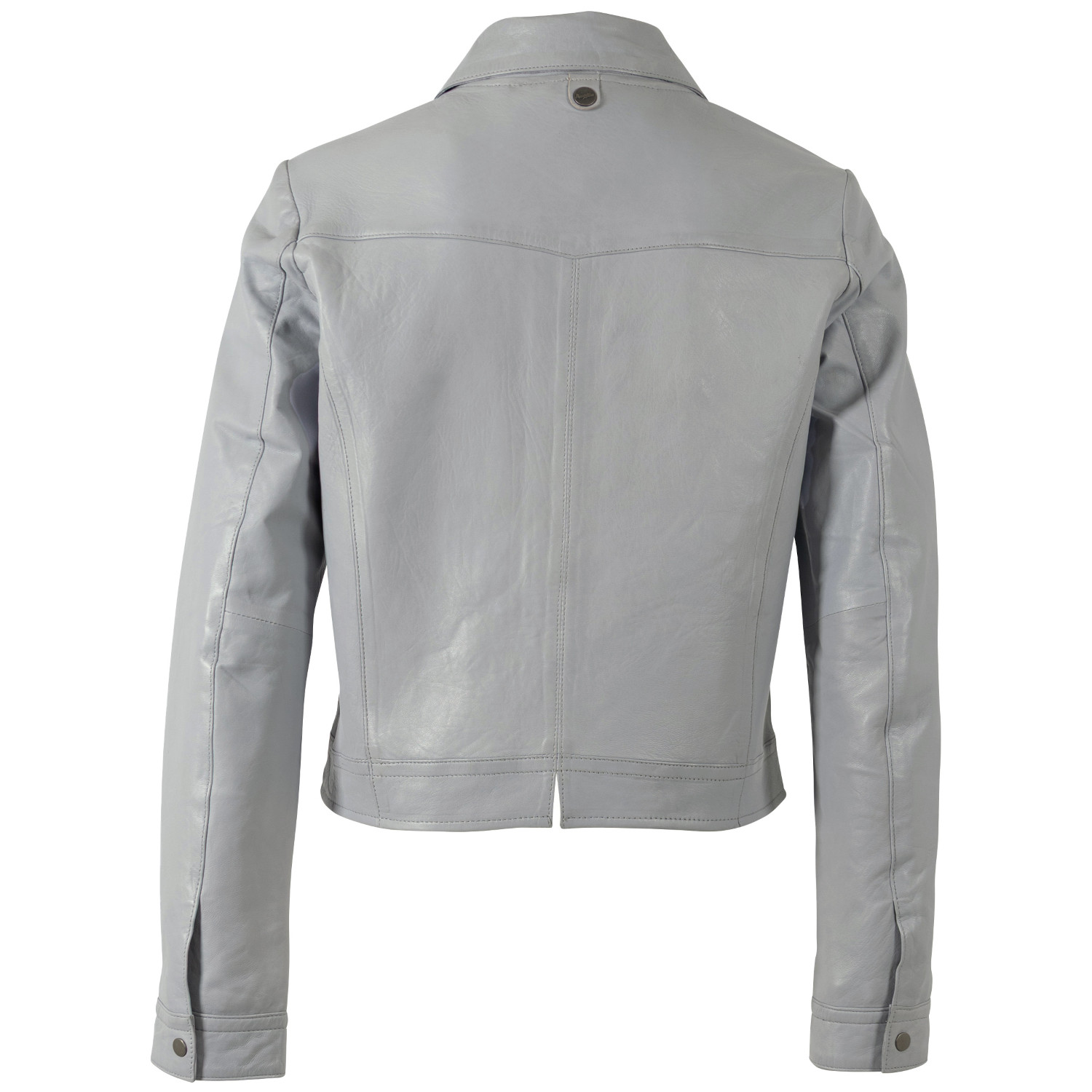 Geacă scurtă de piele damă albastru deschis Mauritius MWFeodora stil casual contemporary