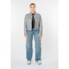 Geacă scurtă de piele damă albastru deschis Mauritius MWFeodora stil casual contemporary