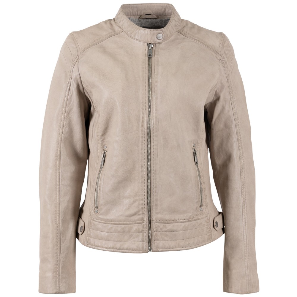 Geaca de Piele Dama Mauritius Alb Ivoriu MWFiete