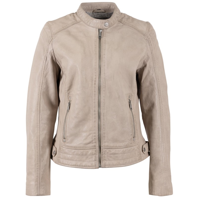 Geaca de Piele Dama Mauritius Alb Ivoriu MWFiete – Geci de Piele