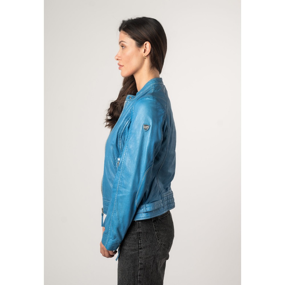 Geaca de Piele Dama Mauritius Albastra MWFilla - readytowear