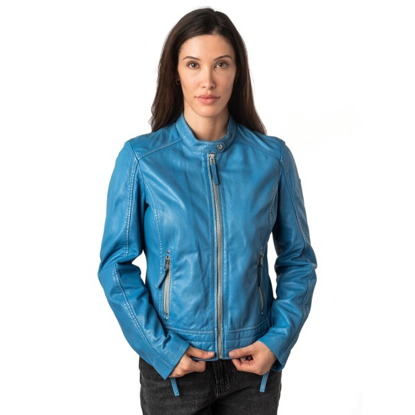 Geaca de Piele Dama Mauritius Albastra MWFilla