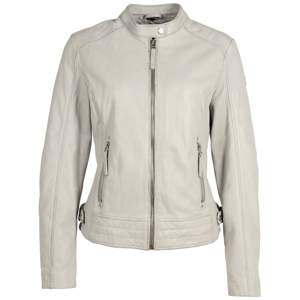 Geaca de Piele Dama Mauritius Gri Argintiu MWFilla - readytowear