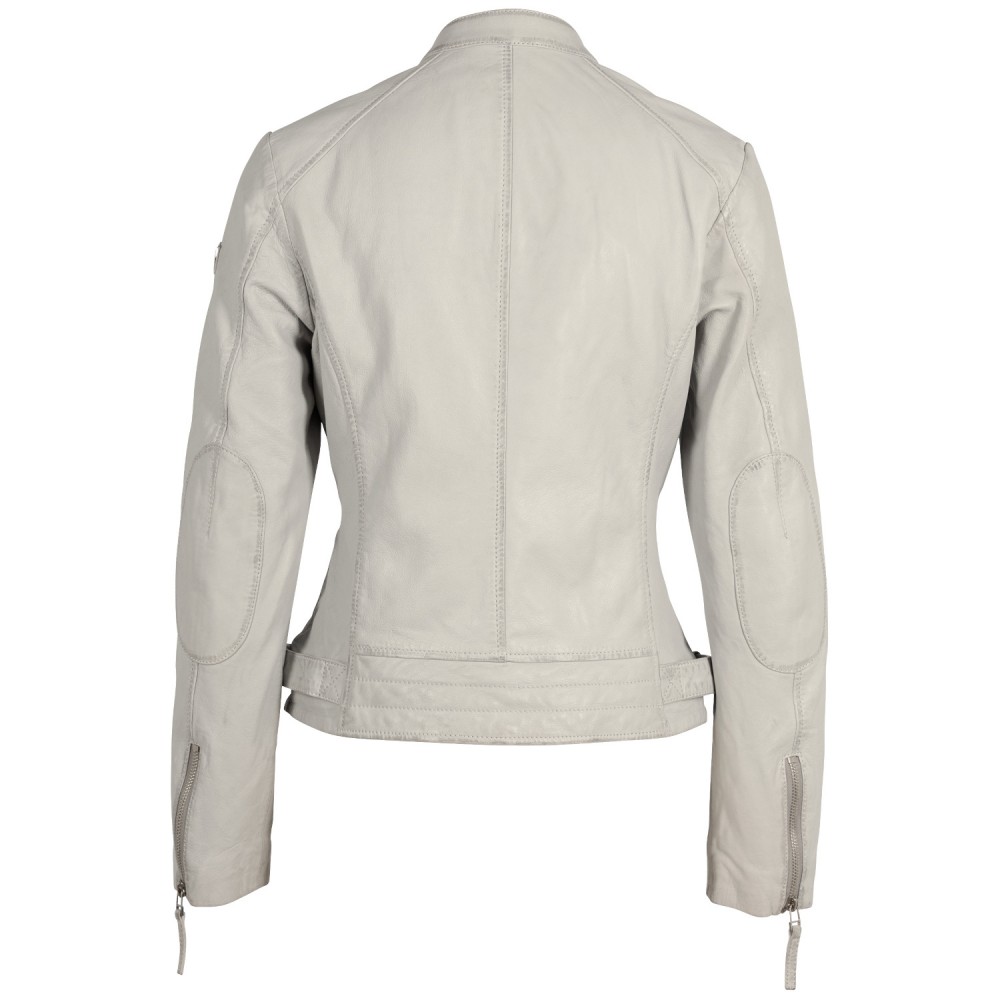 Geaca de Piele Dama Mauritius Gri Argintiu MWFilla - readytowear