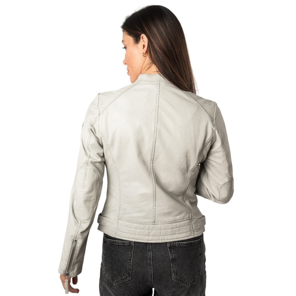 Geaca de Piele Dama Mauritius Gri Argintiu MWFilla