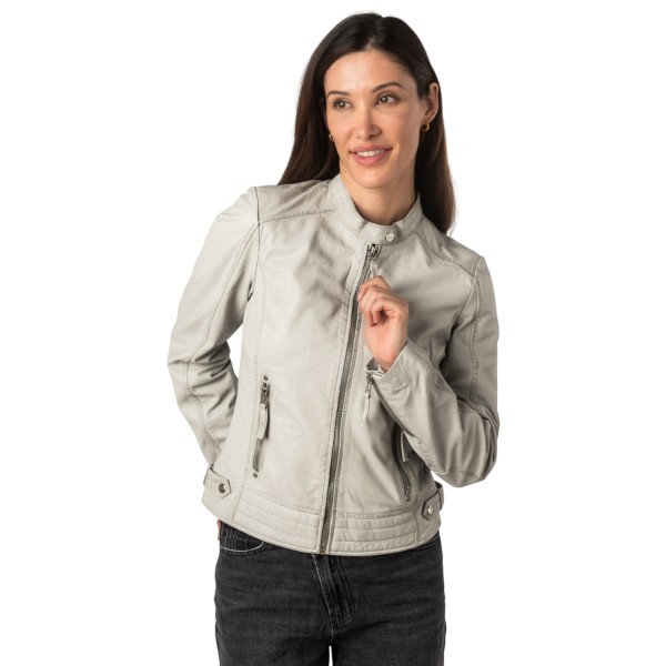 Geaca de Piele Dama Mauritius Gri Argintiu MWFilla