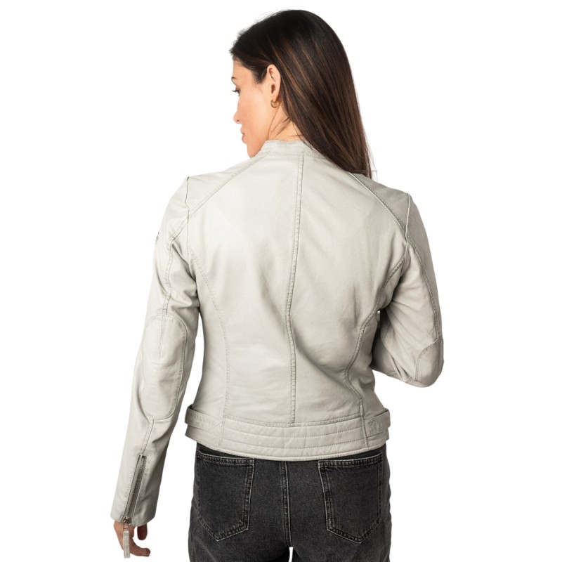 Geaca de Piele Dama Mauritius Gri Argintiu MWFilla – Geci de Piele