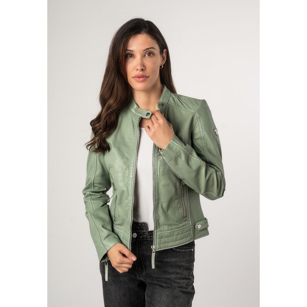 Geaca de Piele Dama Mauritius Verde Menta MWFilla - readytowear