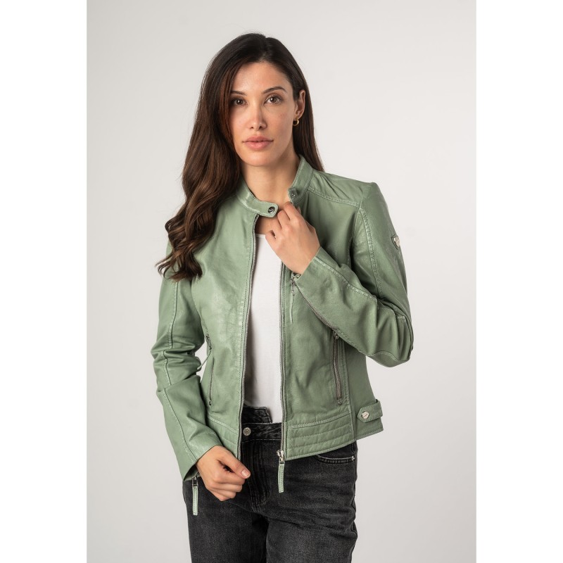 Geaca de Piele Dama Mauritius Verde Menta MWFilla – Geci de Piele