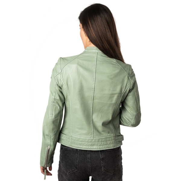 Geaca de Piele Dama Mauritius Verde Menta MWFilla Geaca de Piele Dama Mauritius Verde Menta MWFilla