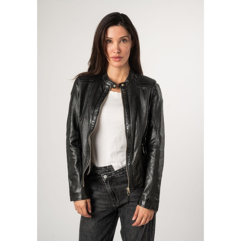 Geaca de Piele Dama Mauritius Neagra MWFjola – Geci de Piele