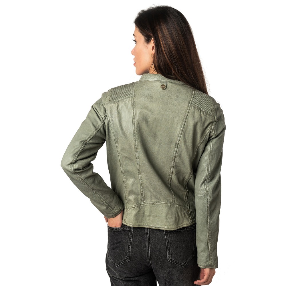 Geaca de Piele Dama Mauritius Verde Menta MWFjola