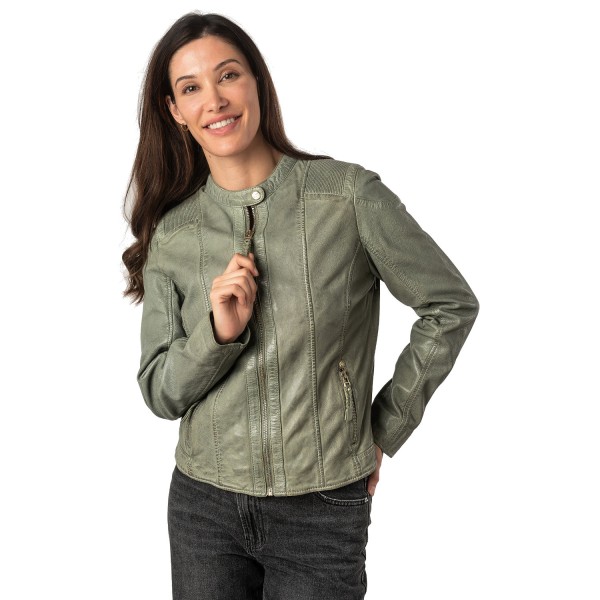 Geaca de Piele Dama Mauritius Verde Menta MWFjola