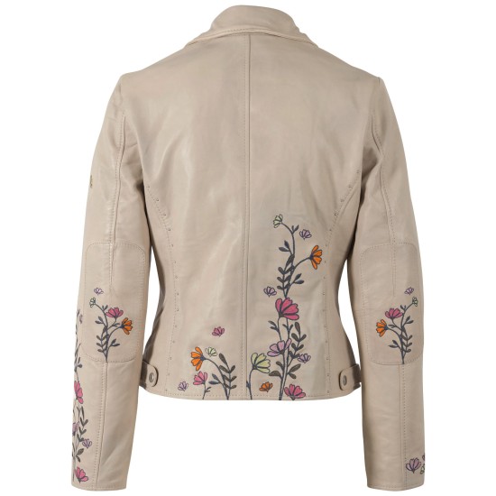Geaca de Piele Dama Mauritius Alb Prafuit MWFloral