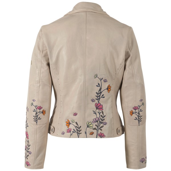 Geaca de Piele Dama Mauritius Alb Prafuit MWFloral