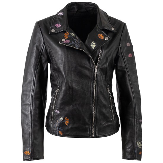 Geaca de Piele Dama Mauritius Neagra MWFloral