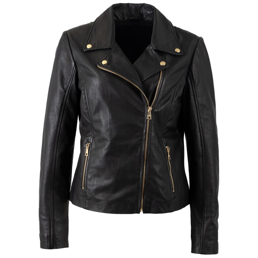 Geaca de Piele Dama Mauritius Neagra MWFylli - readytowear