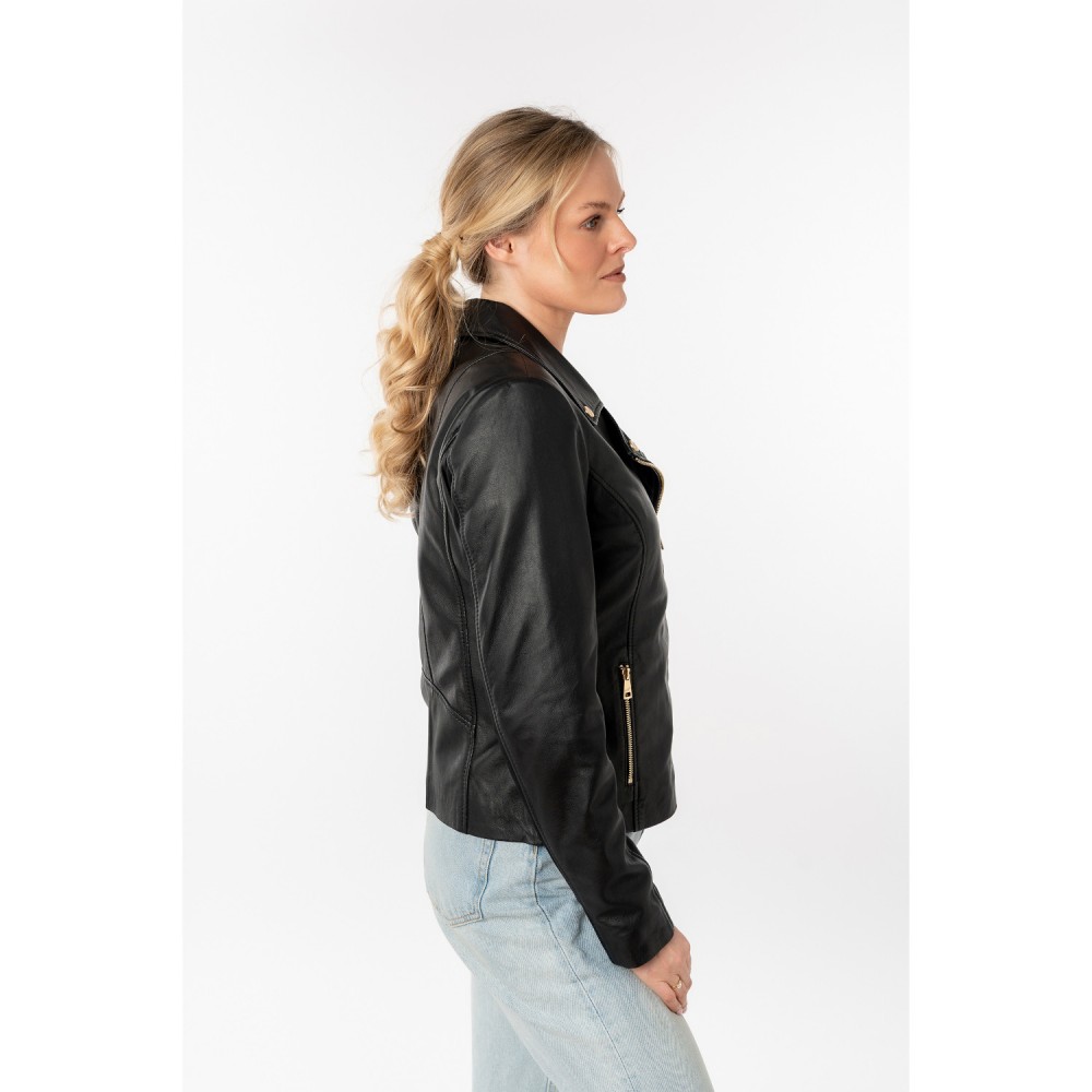 Geaca de Piele Dama Mauritius Neagra MWFylli - readytowear