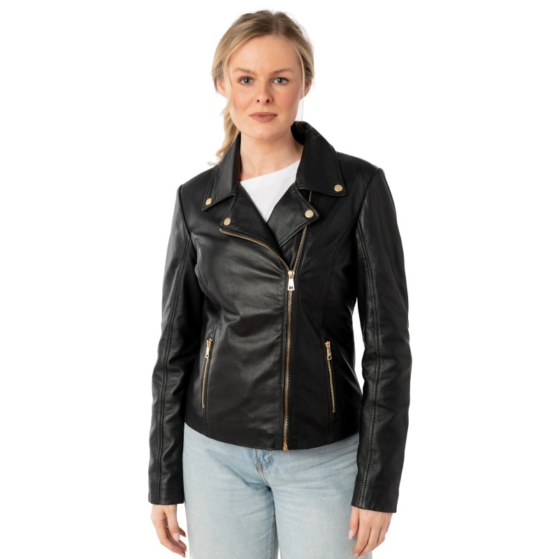 Geaca de Piele Dama Mauritius Neagra MWFylli – Geci de Piele