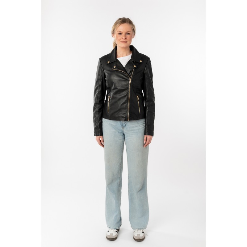 Geaca de Piele Dama Mauritius Neagra MWFylli – Geci de Piele